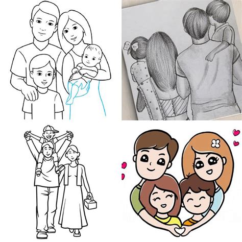drawing ng pamilya easy|25 Easy Family Drawing Ideas .